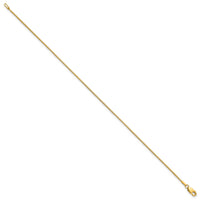 14k 1.05mm Box Chain Anklet-BOX105-9