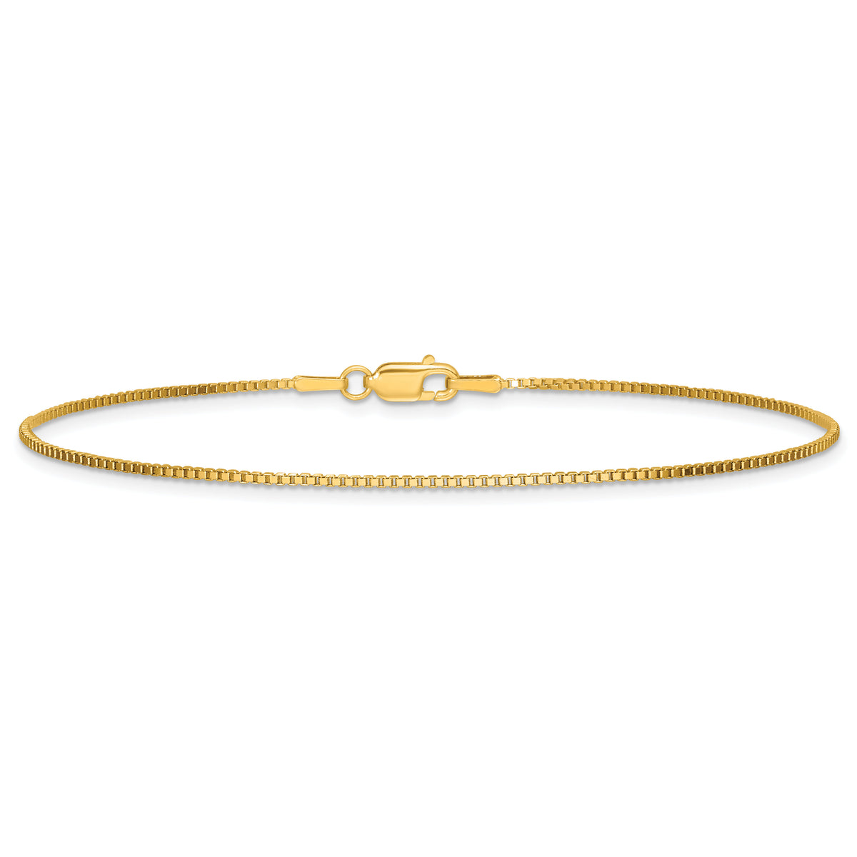 14k 1.05mm Box Chain Anklet-BOX105-9