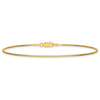 14k 1.05mm Box Chain Anklet-BOX105-9
