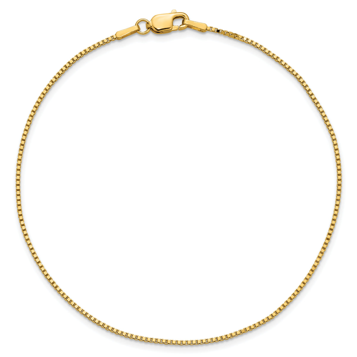 14k 1.05mm Box Chain Anklet-BOX105-9