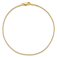 14k 1.05mm Box Chain Anklet-BOX105-9