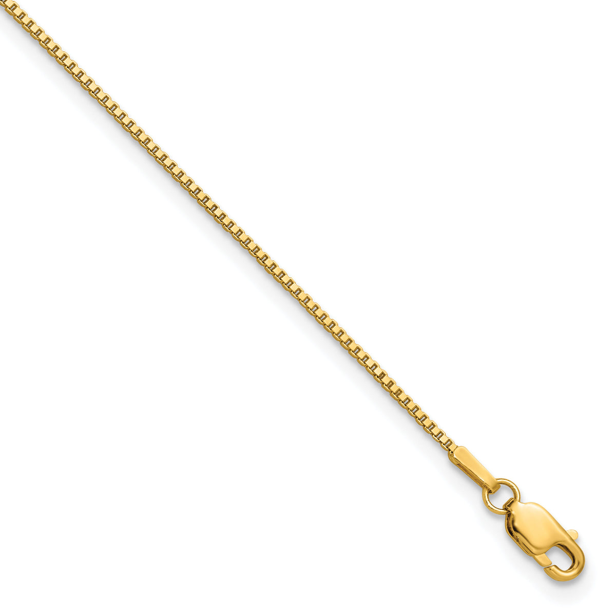 14k 1.05mm Box Chain Anklet-BOX105-9