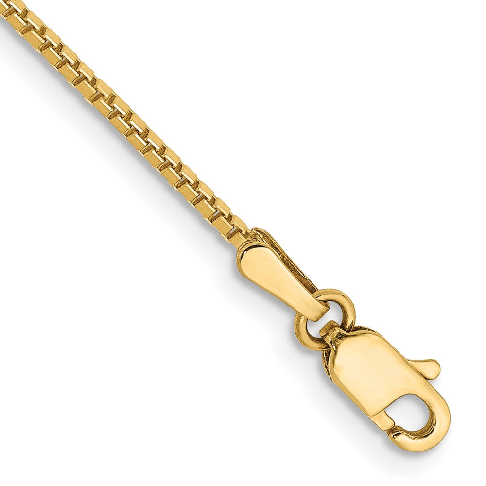 14K 9 inch 1.1mm Box with Lobster Clasp Anklet-BOX110-9