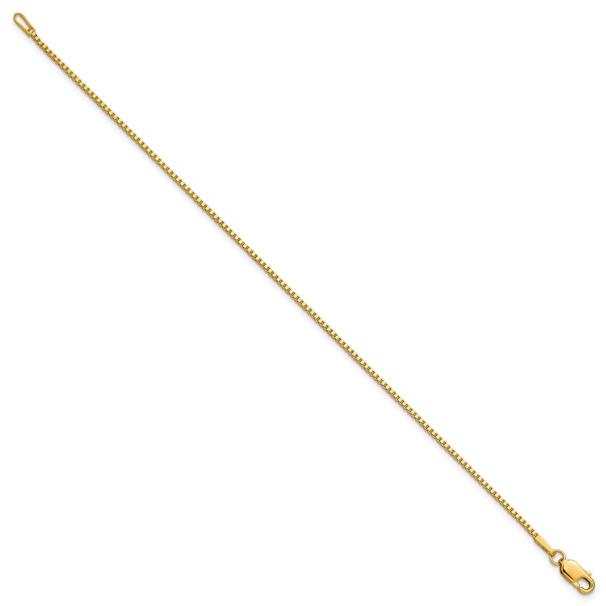 14k 1.3mm Box Chain Anklet-BOX125-9
