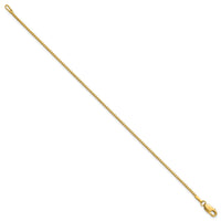 14k 1.3mm Box Chain Anklet-BOX125-9