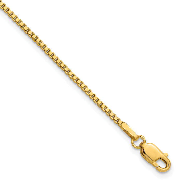14k 1.5mm Box Chain Anklet-BOX150-9