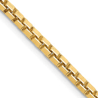 14K 28 inch 2.5mm Box with Lobster Clasp Chain-BOX250-28