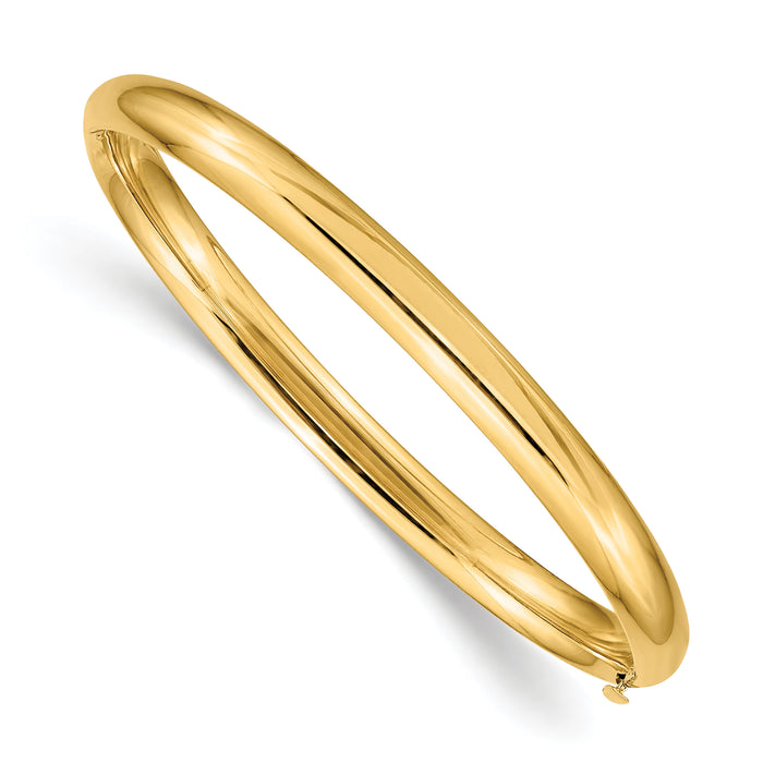 14k 3/16 Polished Hinged Baby Bangle-BP3/16