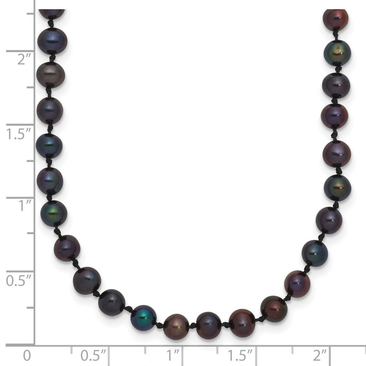 14k 4-5mm Black Near Round Freshwater Cultured Pearl Necklace-BPN040-20