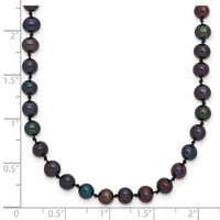 14k 4-5mm Black Near Round Freshwater Cultured Pearl Necklace-BPN040-20