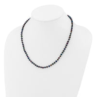 14k 4-5mm Black Near Round Freshwater Cultured Pearl Necklace-BPN040-18