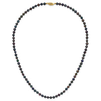 14k 4-5mm Black Near Round Freshwater Cultured Pearl Necklace-BPN040-18