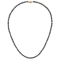 14k 4-5mm Black Near Round Freshwater Cultured Pearl Necklace-BPN040-20