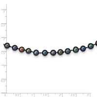 14k 5-6mm Black Near Round Freshwater Cultured Pearl Necklace-BPN050-16