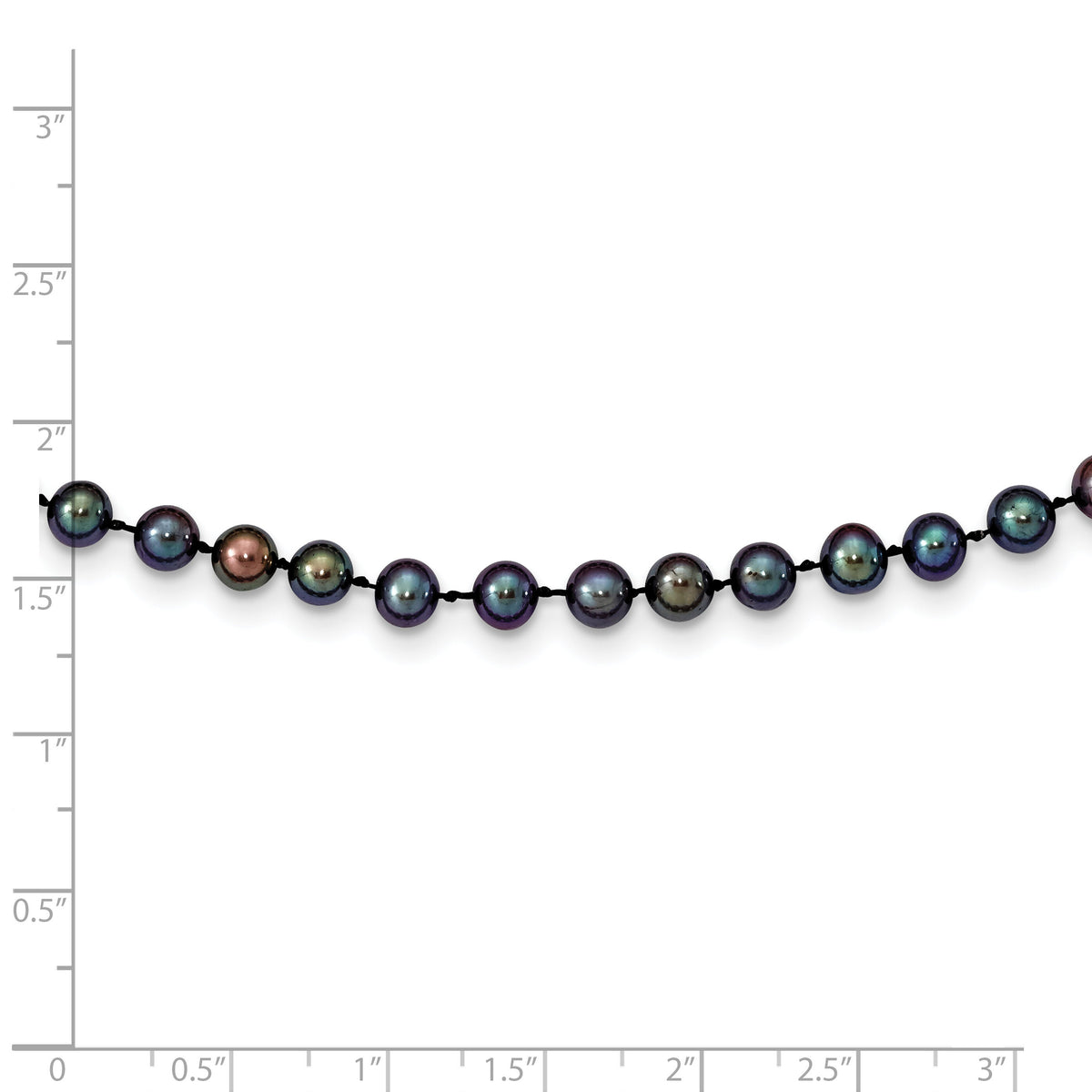 14k 5-6mm Black Near Round Freshwater Cultured Pearl Necklace-BPN050-18