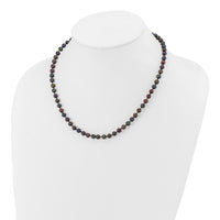 14k 5-6mm Black Near Round Freshwater Cultured Pearl Necklace-BPN050-16