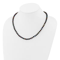 14k 5-6mm Black Near Round Freshwater Cultured Pearl Necklace-BPN050-18