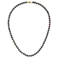 14k 5-6mm Black Near Round Freshwater Cultured Pearl Necklace-BPN050-18