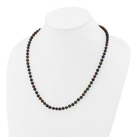 14k 5-6mm Black Near Round Freshwater Cultured Pearl Necklace-BPN050-20