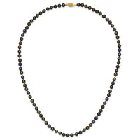 14k 5-6mm Black Near Round Freshwater Cultured Pearl Necklace-BPN050-20