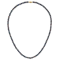 14k 5-6mm Black Near Round Freshwater Cultured Pearl Necklace-BPN050-24