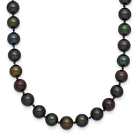 14k 5-6mm Black Near Round Freshwater Cultured Pearl Necklace-BPN050-16