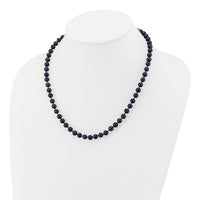 14k 6-7mm Black Near Round Freshwater Cultured Pearl Necklace-BPN060-18