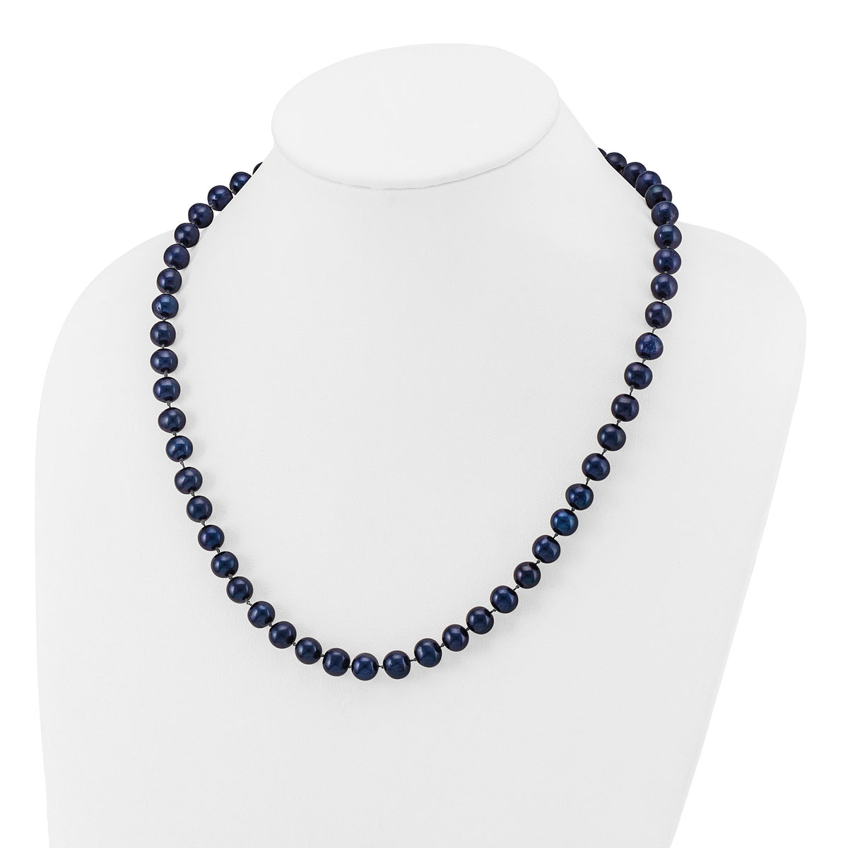 14k 8-9mm Black Near Round Freshwater Cultured Pearl Necklace-BPN080-20