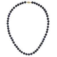 14k 8-9mm Black Near Round Freshwater Cultured Pearl Necklace-BPN080-20