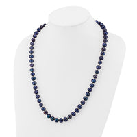 14k 8-9mm Black Near Round Freshwater Cultured Pearl Necklace-BPN080-24