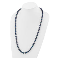 14k 8-9mm Black Near Round Freshwater Cultured Pearl Necklace-BPN080-28
