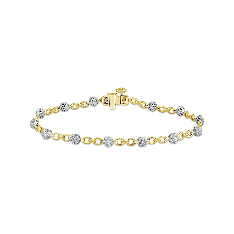Diamond Bracelet 1 ct tw 10k Yellow Gold+10k White Gold-BT1811A78YW0