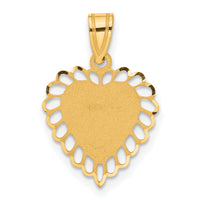 14K Polished Border Heart Pendant-C1010