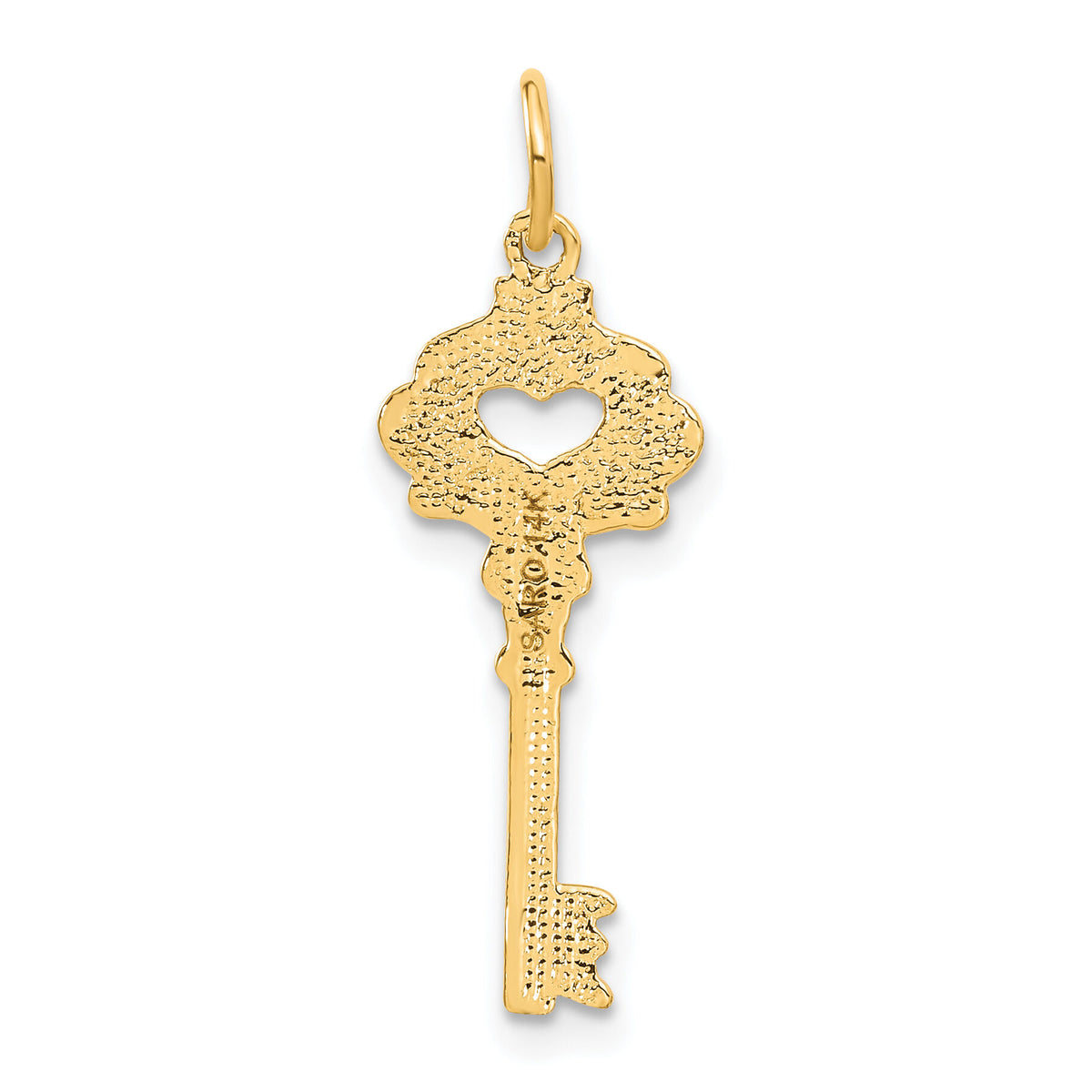 14K Polished Fancy Edge Key Charm-C1028