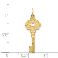 14K Polished Fancy Edge Key Charm-C1028