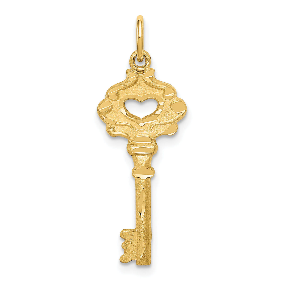 14K Polished Fancy Edge Key Charm-C1028