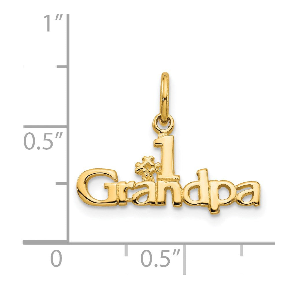 14k #1 GRANDPA Charm-C1052