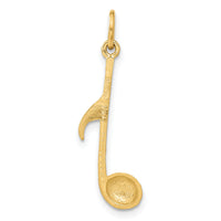14k Satin Musical Note Charm-C1093
