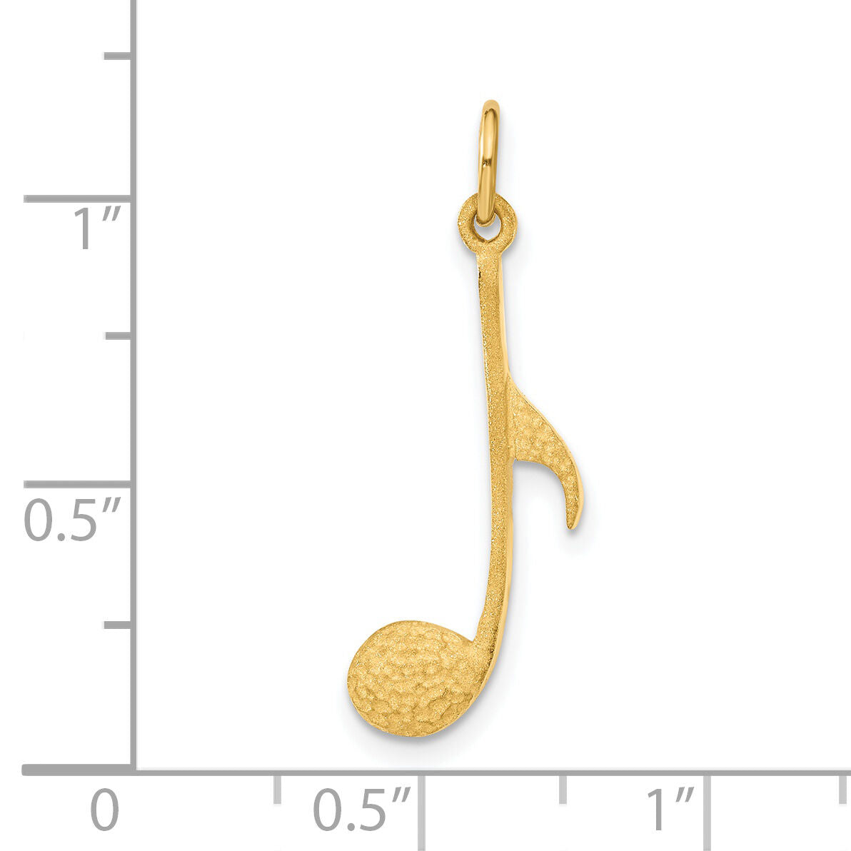 14k Satin Musical Note Charm-C1093