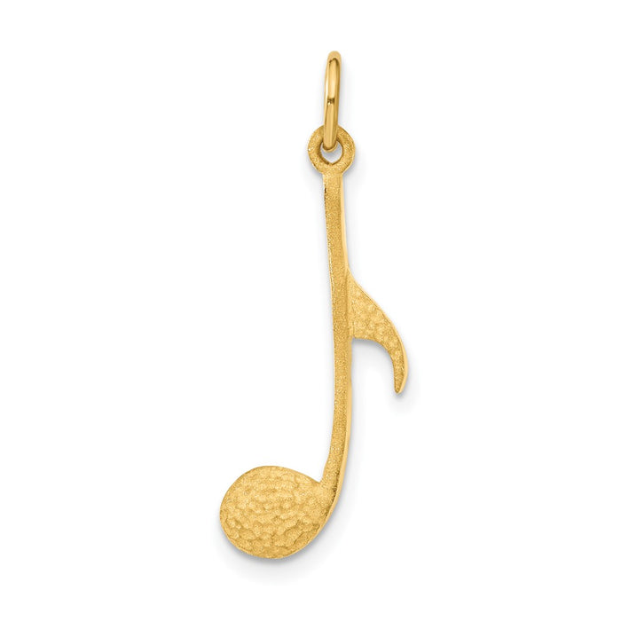 14k Satin Musical Note Charm-C1093