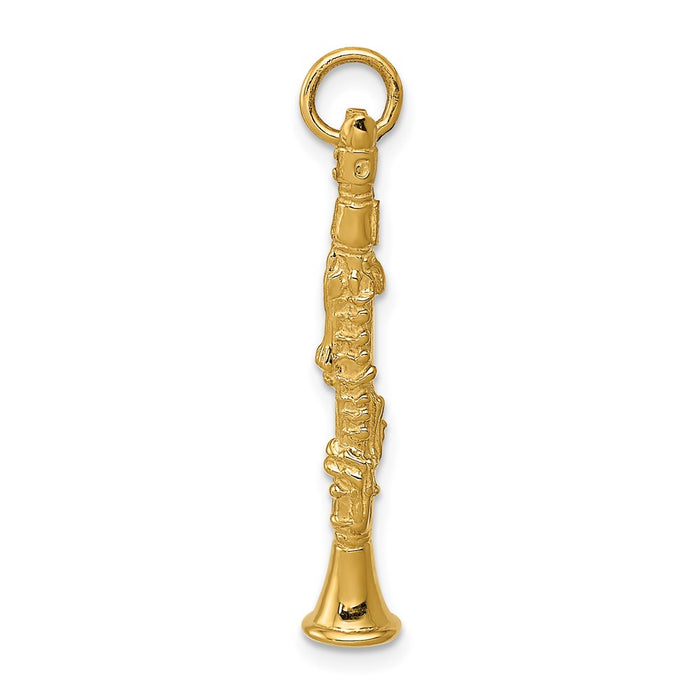 14k 3-D Clarinet Charm-C1095