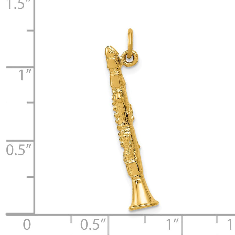 14k 3-D Clarinet Charm-C1095