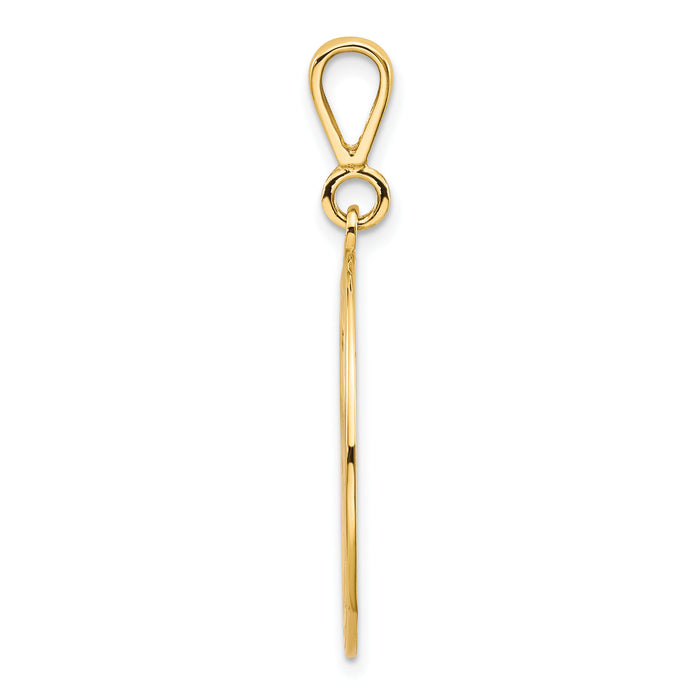 14k Polished & Textured Large Masonic Symbol Pendant-C1097