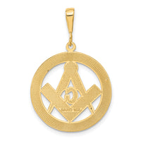 14k Polished & Textured Large Masonic Symbol Pendant-C1097