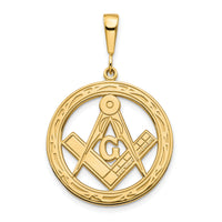 14k Polished & Textured Large Masonic Symbol Pendant-C1097