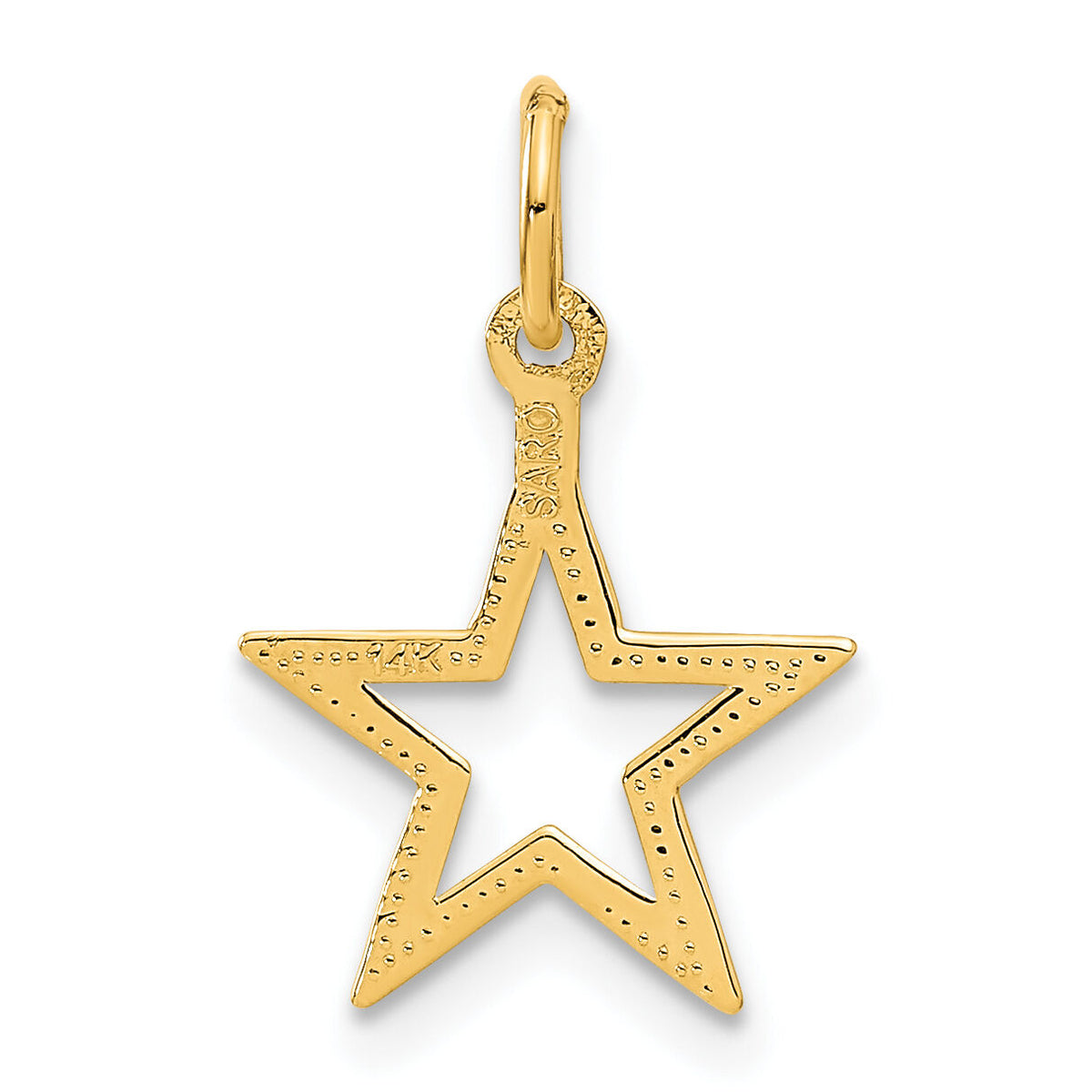 14k Diamond-cut Star Charm-C1114