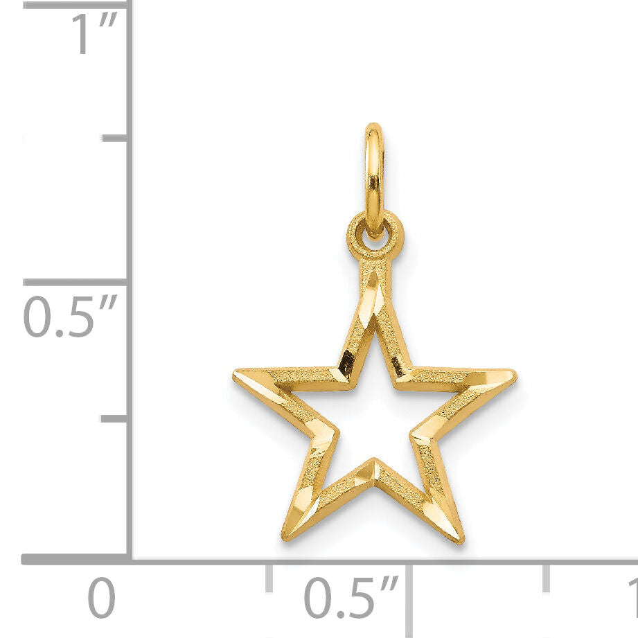 14k Diamond-cut Star Charm-C1114