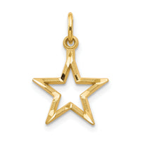14k Diamond-cut Star Charm-C1114