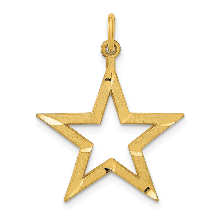 14k Diamond-cut Star Charm-C1115