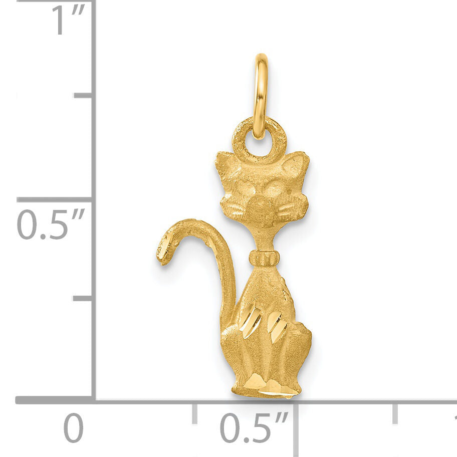 14k Satin Tom Cat Charm-C1133